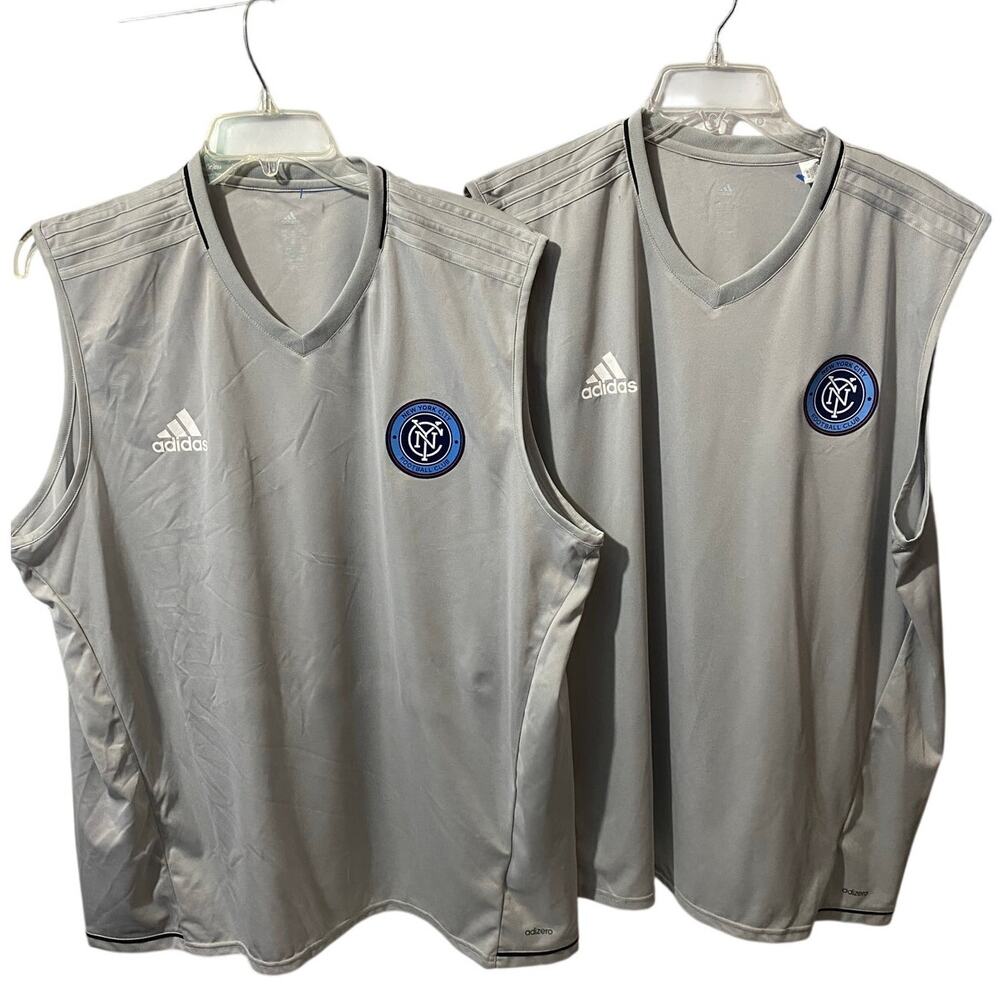 Adidas New York City FC Gray Sleeveless Shirt Bundle of Two Size 2XL